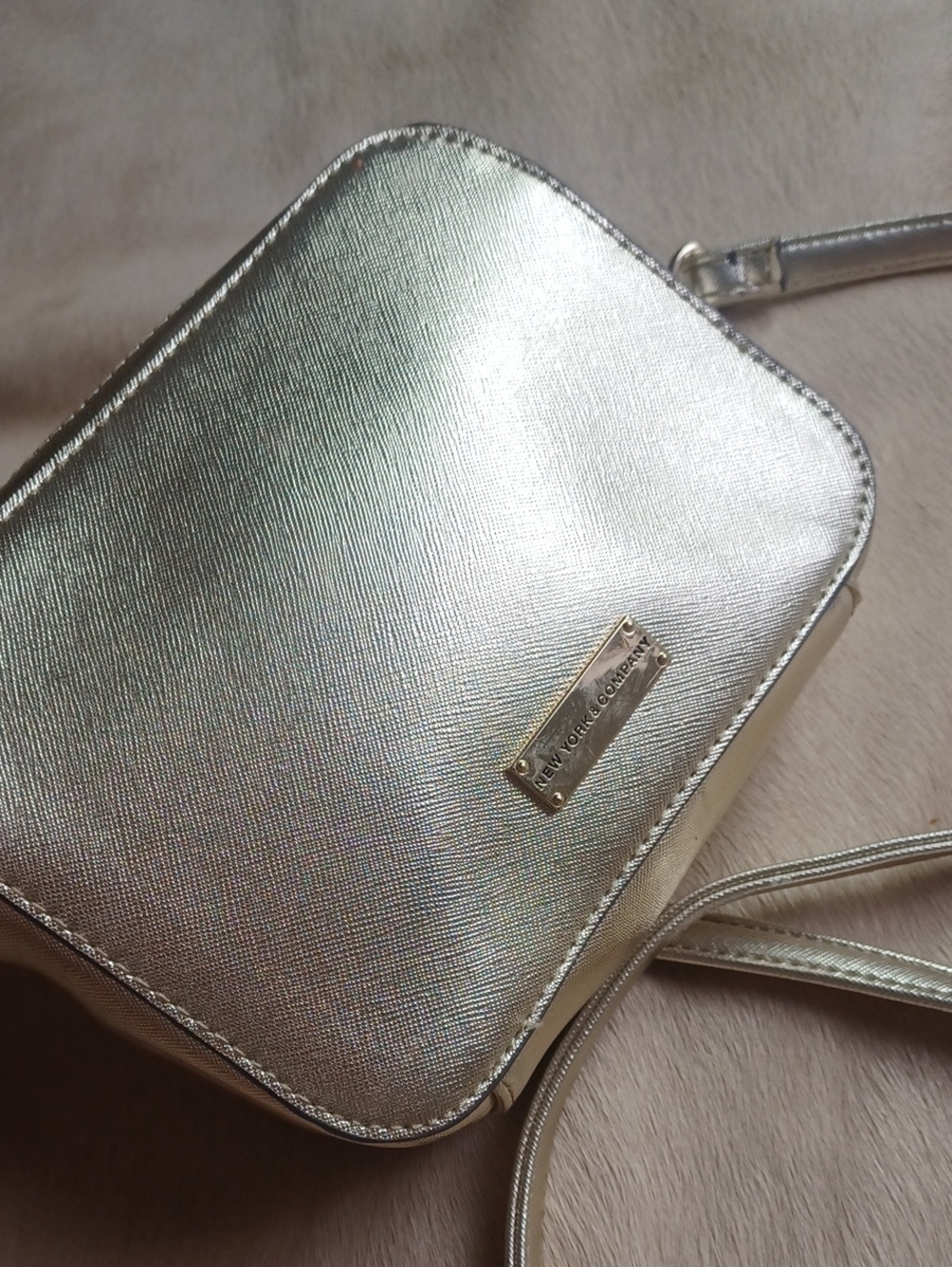 NY& Company Champagne Gold Crossbody